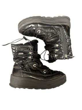 Pajar Black Quilted Platform Winter Boots Size 2.5-3